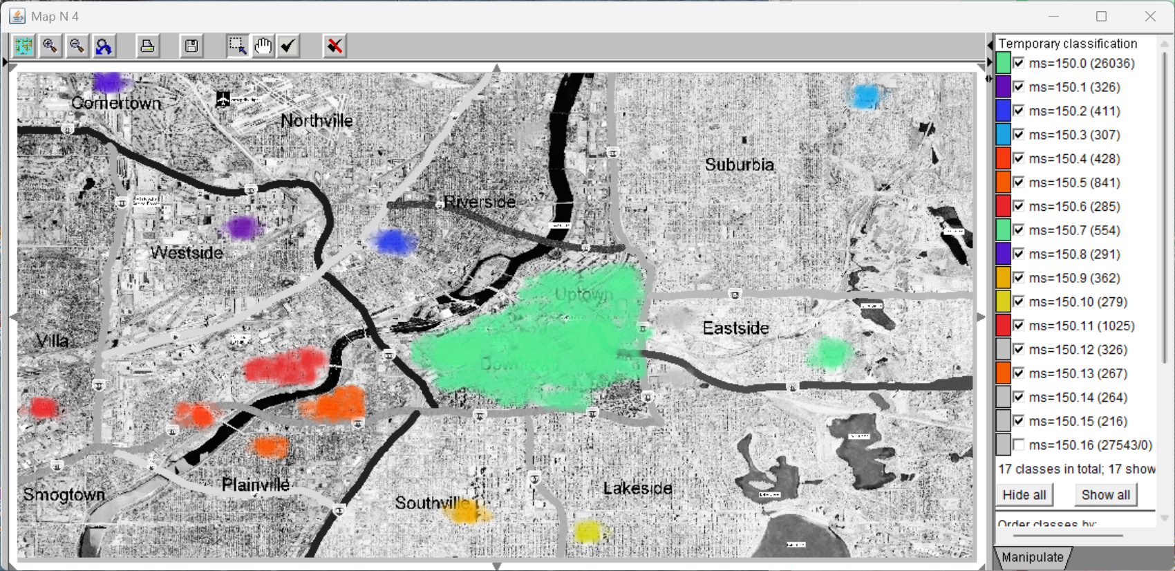 Round 3 – Map at min_samples = 150 (alternative view)